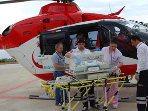 Ambulans helikopter imdadına yetişti