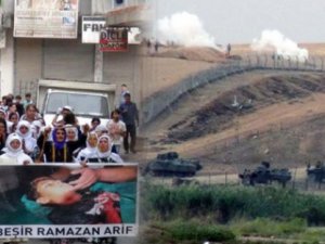 Askere sınır ötesinden taş attılar