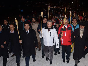 Sarıkamış'ta şehitler için yürüdüler