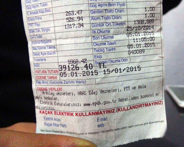 Boş eve 39 bin lira elektrik faturası geldi