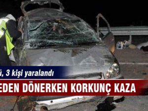 Cenazeden dönerken feci kaza!