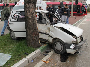 Hastane dönüşü feci kaza