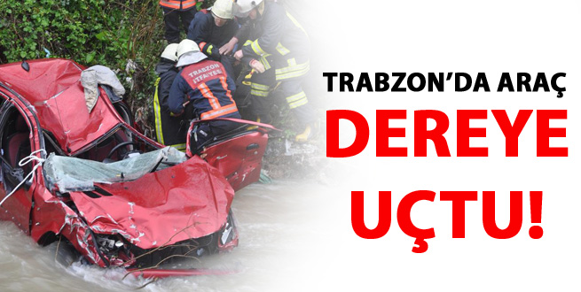 Trabzon'da araç dereye uçtu!