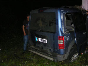 Virajı alamayan araç!