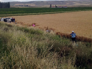 Otomobil tarlaya uçtu: 3 ölü, 2 yaralı