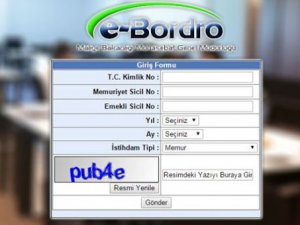 E-Bordro sistemine giriş - Memur maaş inceleme