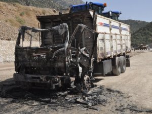 Teröristler 3 aracı yaktı