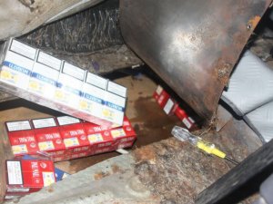 Trabzon'da özel bölmede kaçak sigara