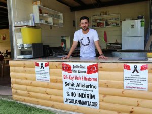 Rize'de bir cafe, şehit yakınlarına indirimli hizmet verecek