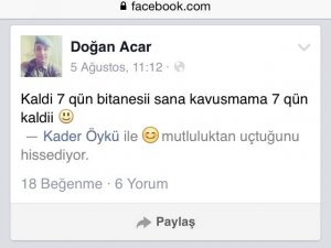 Şehidin son paylaşımı yürek burktu