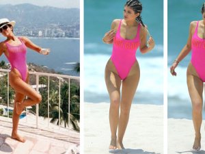 Kylie Jenner annesinin mayosuyla! - Kylie Jenner'den dikkat çeken pozlar