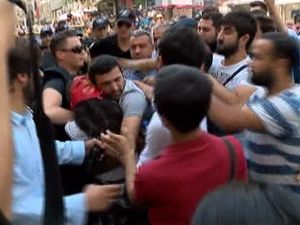 İzinsiz PKK gösterisinde arbede