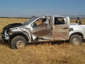 Türkmenler geçerken mayın patladı