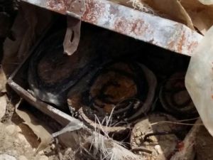 Sivas’ta toprağa gömülü bomba bulundu