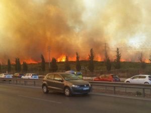 Askeri alanda yangın