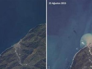 Artvin'deki sel felaketi uydudan görüntülendi