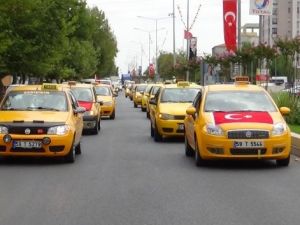 Taksicilerden kornalı terör protestosu