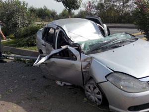 Düğün günü kaza geçirdi!