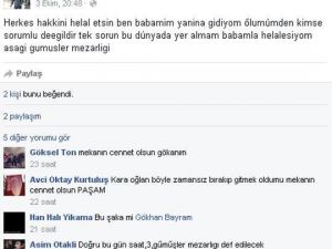 Sosyal medyadan helallik istedi, intihar etti