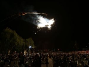 Gelin ile damat sahneye vinçle indi !