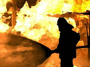 Havza'da samanlık yangını