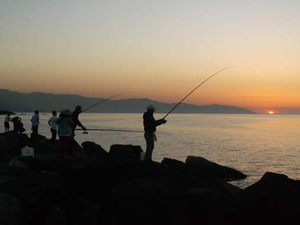 Balık tutmak isterken aracı denize düştü