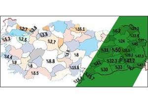 Türkiye'de işsizlik haritası