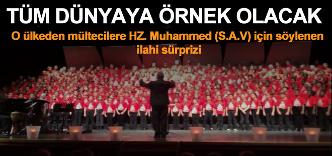 Suriyeli mültecileri ilâhiyle karşıladı