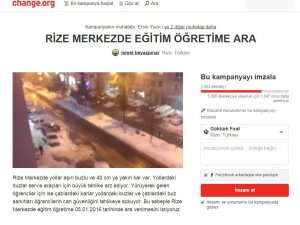 Rize'de kar tatili için imza kampanyası!