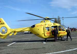 Yanan çocuğa helikopter imdadı