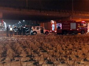 Seyir halindeki askeri araç alev aldı!