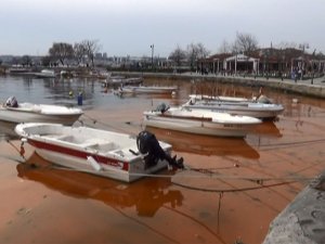 Deniz kızıla büründü