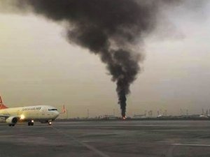 Havalimanında korkutan yangın!