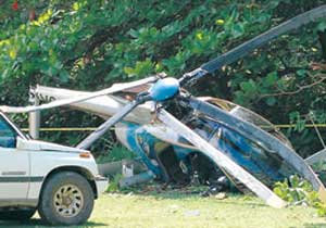 Kıbrıs'ta helikopter düştü