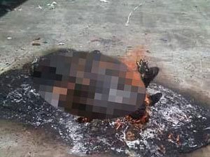 Vahşet! Adamı diri diri yaktılar...