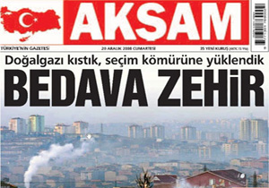 Bu sefer Akşam'a yüklendi