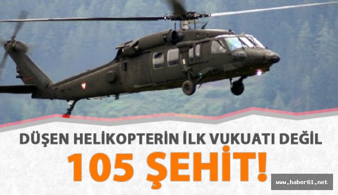 Düşen helikopterin bu ilk vakası değil!