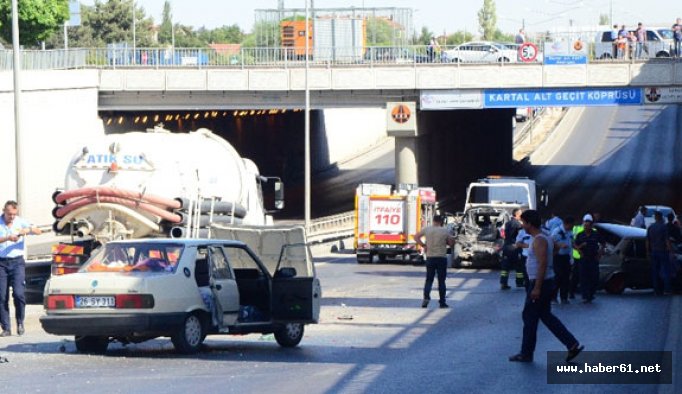 Kaza üstüne kaza: Toplam 13 araç