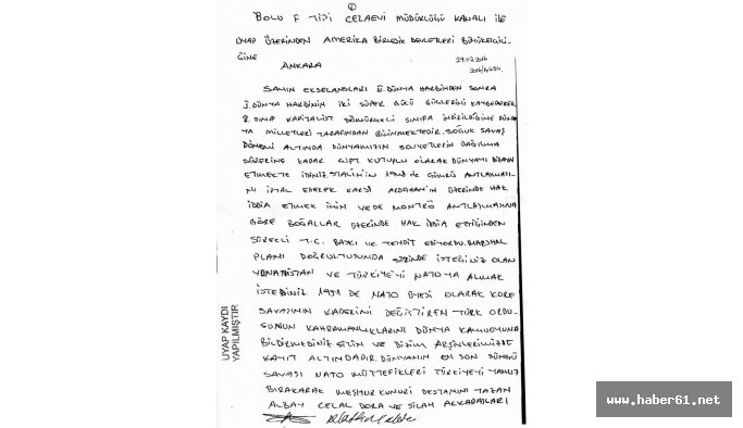 ABD Büyük elçiliğine mektup