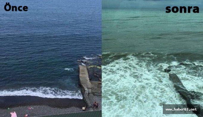 Trabzon'da dev dalgalar plajları yuttu