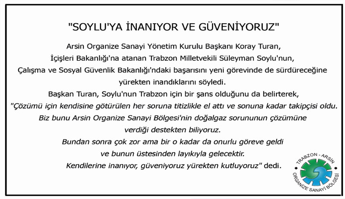 "Soylu'ya güveniyoruz"