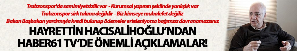 Hayrettin Hacısalihoğlu'ndan mesaj var