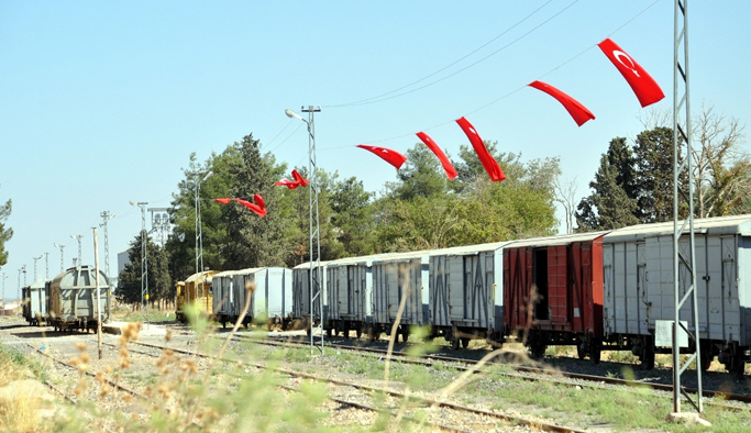 Suriye sınırı bayraklarla donatıldı