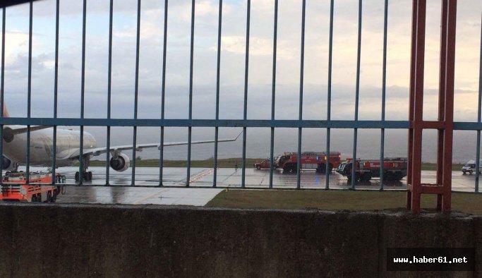 Trabzon Havalimanı'nda hareketli anlar
