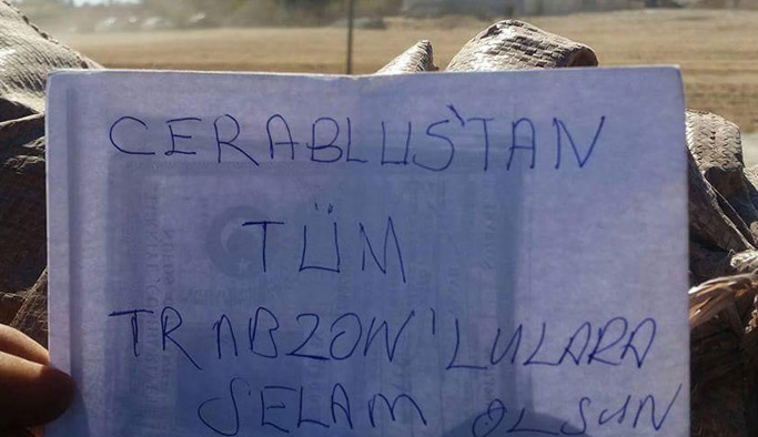 Cerablus'tan Trabzon'a mesaj var