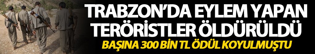 Trabzon'da eylem yapan teröristler etkisiz hale getirildi