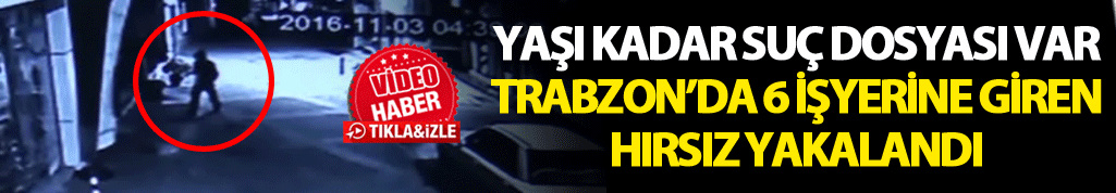 Trabzon'da 6 işyerine giren hırsız yakalandı