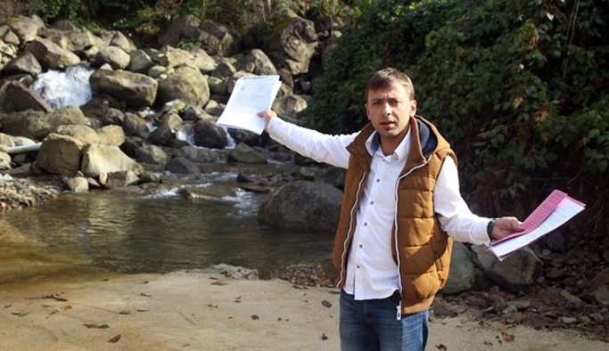 Rize'de 7 köydeki 800 haneye dereden su geliyor