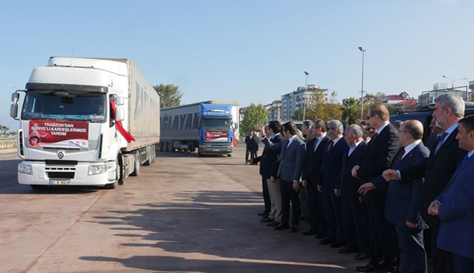 Trabzon'dan yardım TIR'ları yola çıktı