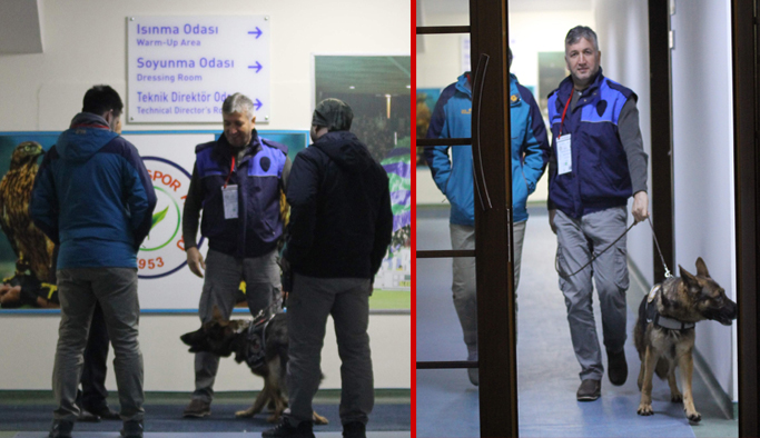 Rize'de soyunma odasında bomba araması